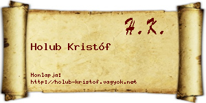 Holub Kristóf névjegykártya